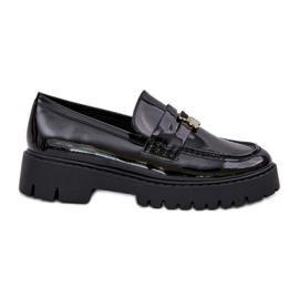 Mocassins pour femmes peintes avec épingles noir