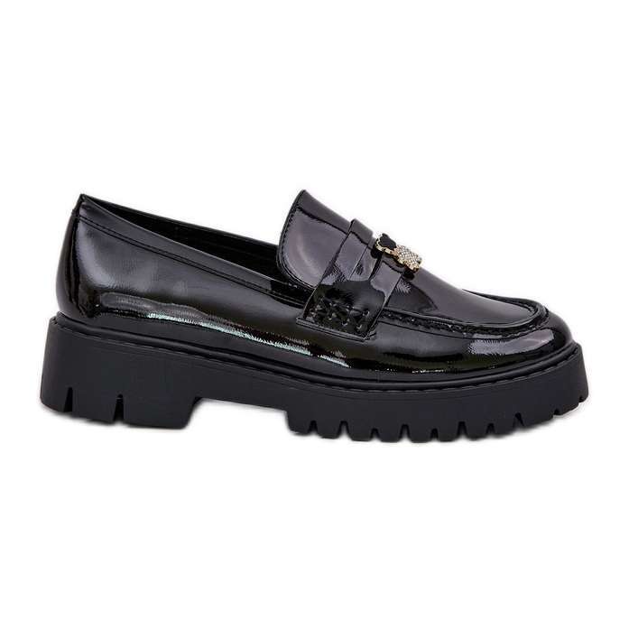 Mocassins pour femmes peintes avec épingles le noir