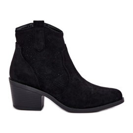 Bottes de cowboy pour Eco en daim oliazowe s.barski hy51-061 noir
