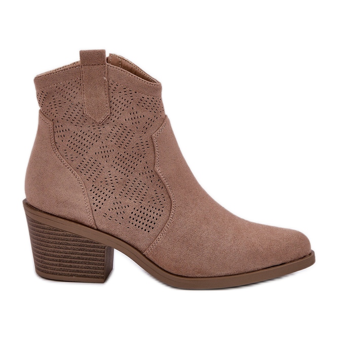 S.Barski Bottes de cowboy pour Eco Suede Openwork Zip beige S.Barski Bottes de cowboy pour Eco Suede Openwork Zip beige