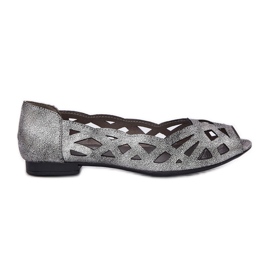 Jezzi Ballerines d'ouverture en argent avec doigts nus Jezzi Ballerines d'ouverture en argent avec doigts nus