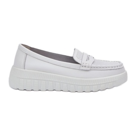 Modages en cuir ouverts pour femmes sur la plate-forme blanche