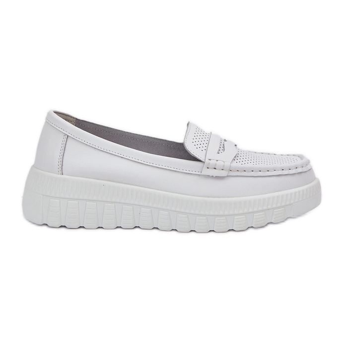 Modages en cuir ouverts pour femmes sur la plate-forme blanche