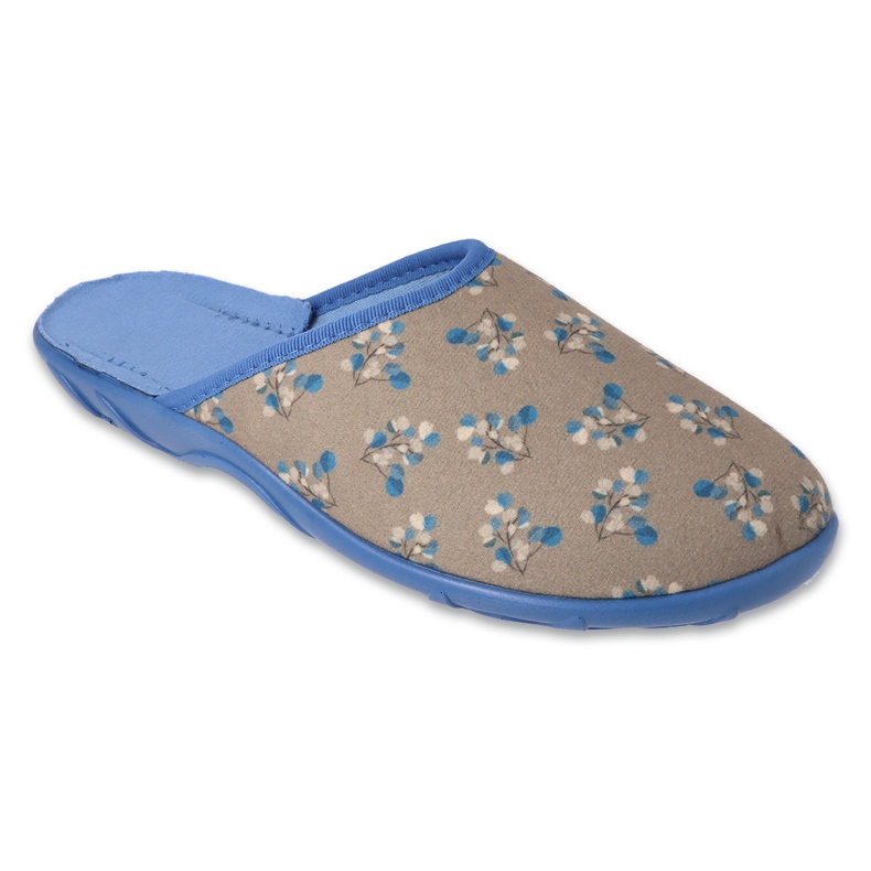 Pantoufles des femmes Befado 235d197 avec l'application de fleurs gris Pantoufles des femmes Befado 235d197 avec l'application de fleurs gris