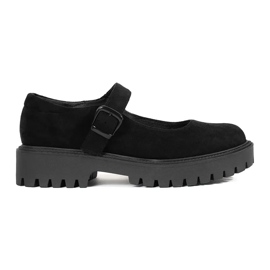 Goodin Chaussures noires sur la plate-forme en daim le noir