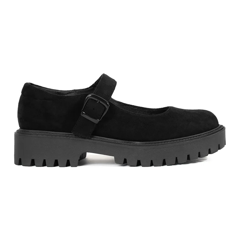 Goodin Chaussures noires sur la plate-forme en daim le noir