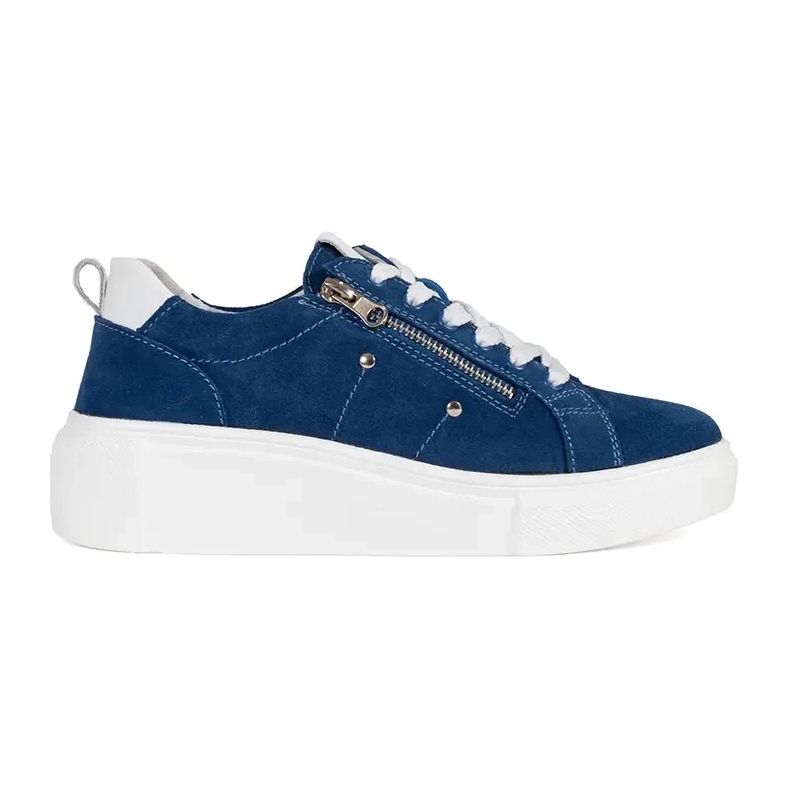 Goodin Baskets bleues sur une semelle épaisse