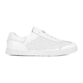 Goodin Baskets ouvertes blanches en cuir naturel
