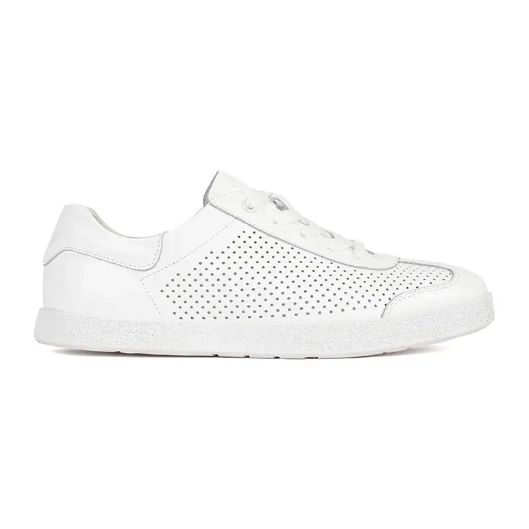 Goodin Baskets ouvertes blanches en cuir naturel