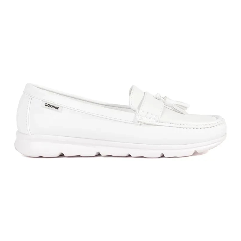 Goodin Muisseaux blancs avec franges sur un coin bas blanche