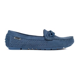 Goodin Blue OpenWork Modafers en daim féminin bleu