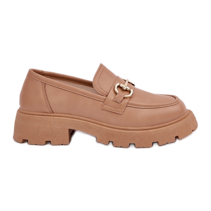 Locons pour femmes avec des détails dorés beige