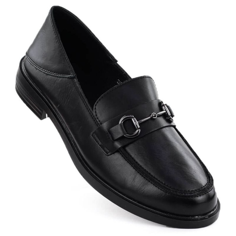 Chaussures de mocassin avec une décoration Vinceza 18107 le noir
