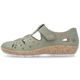 Chaussures pour femmes avec velcro, Openwork Green Rieker 44852-52 vert