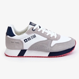 Chaussures de sport pour hommes mousse Mémoire Big Star LL174160 blanc avec gris