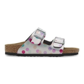 Birkenstock Arizona BS 1029805 flops en pois argent Birkenstock Arizona BS 1029805 flops en pois argent