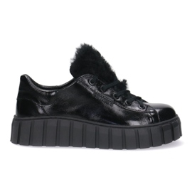 Pollonus Chaussures en cuir pour femmes Polonus noir pour 5-1578-005