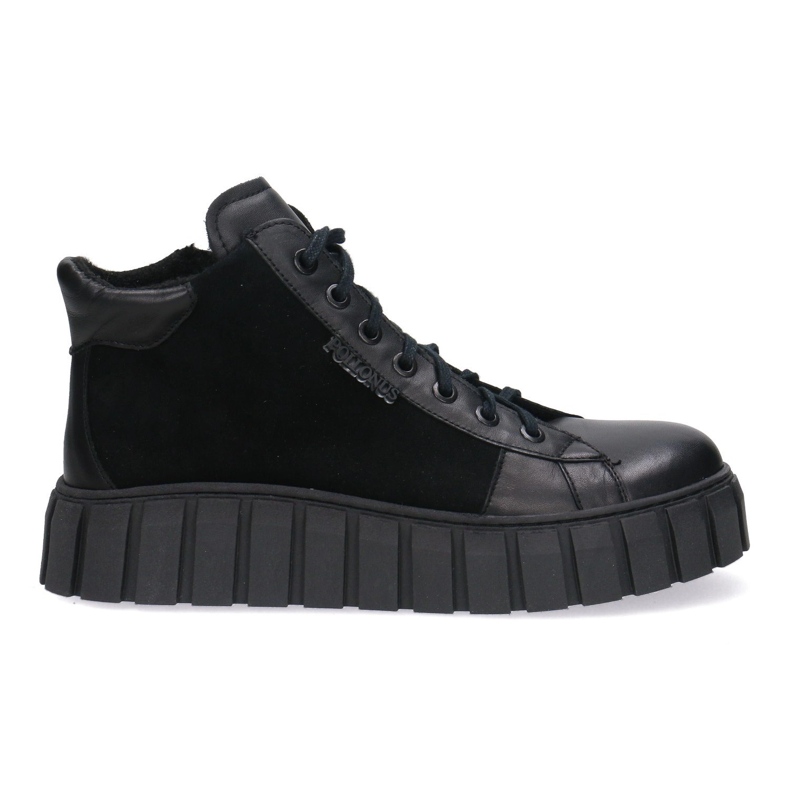 Chaussures en cuir pour femmes Pollonus Face noir 5-1575-004 le noir