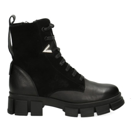 Polbut Bottes en cuir isolée pour femmes Pollonus noir Vérone + Velour 5-1583-002 le noir