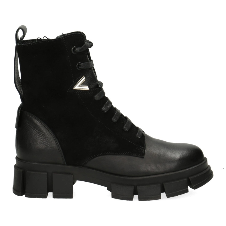 Polbut Bottes en cuir isolée pour femmes Pollonus noir Vérone + Velour 5-1583-002 le noir