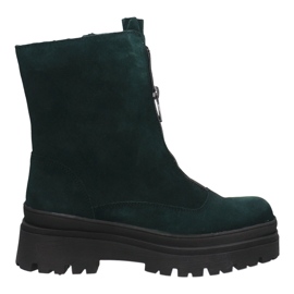 Bottes en cuir pour femmes Pollonus bouteille verte 5-1601-003