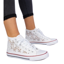 Baskets féminines de l'Openwork blanche
