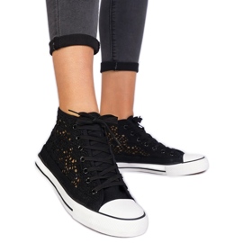 Baskets pour femmes ouvertes noires le noir