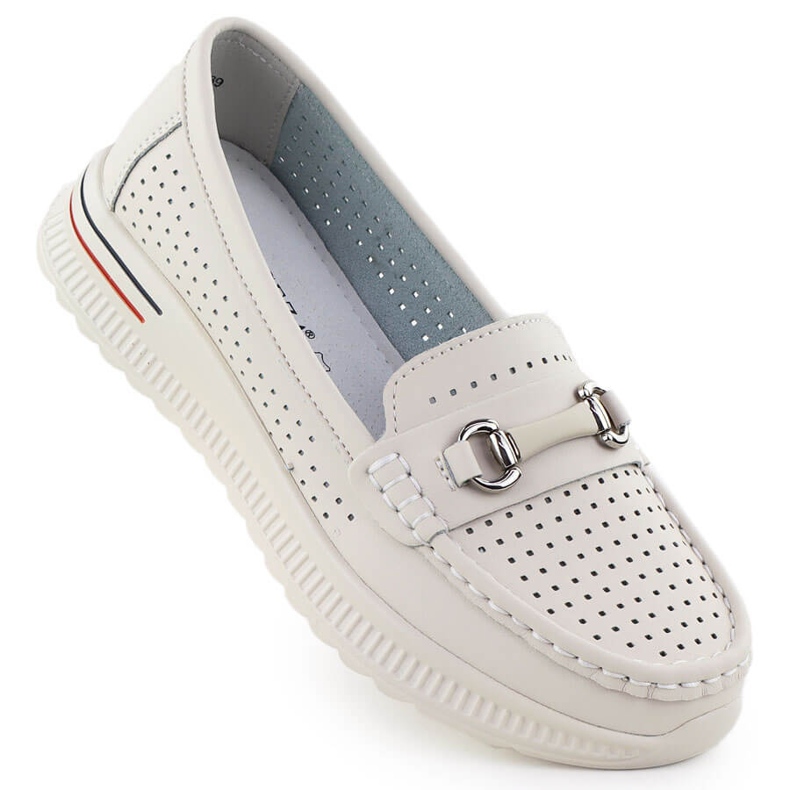 Chaussures en cuir outwork, mocassins beige Vinceza 95331