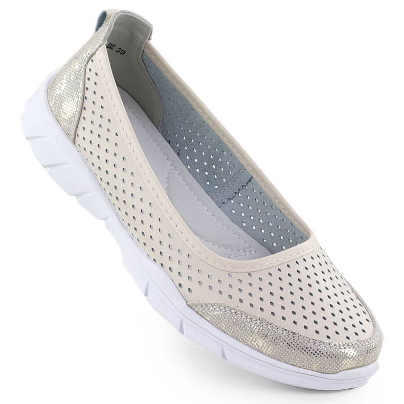 Ballerines en cuir Openwork Comfort Beige Vinceza 95323 Ballerines en cuir Openwork Comfort Beige Vinceza 95323