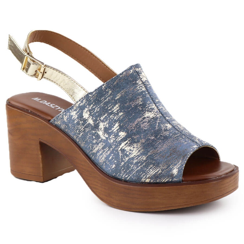 Sandales des femmes sur le pilier, m. daszyński MR23126-7. bleu Sandales des femmes sur le pilier, m. daszyński MR23126-7. bleu