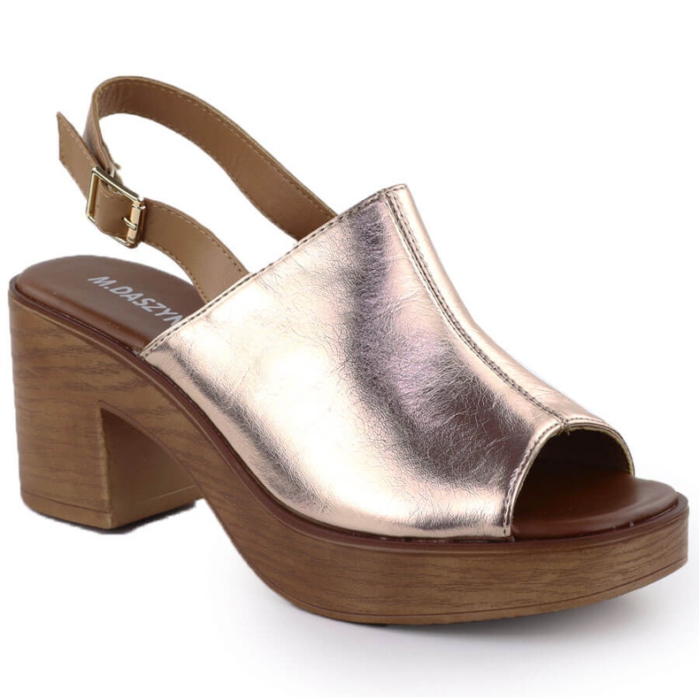 Sandales féminines sur le Golden Post M. Daszyński MR23126-7 d'or Sandales féminines sur le Golden Post M. Daszyński MR23126-7 d'or