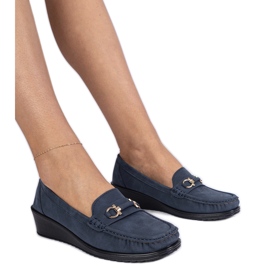 Mradiques de coin femmes de la Marine avec une finition mate bleu