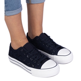 Sneakers bleu marine pour femmes Openwork