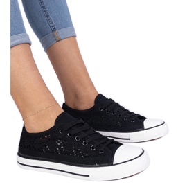 Baskets pour femmes ouvertes noires le noir