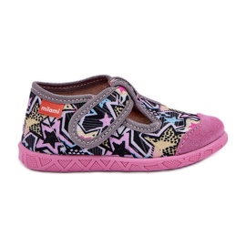 Slippers pour enfants en velcro rose gris Slippers pour enfants en velcro rose gris