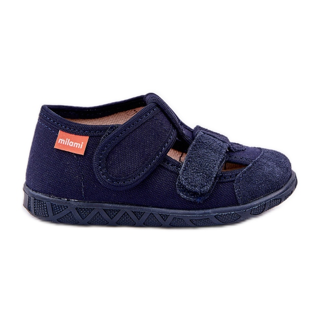 Slippers pour enfants pour Velcro bleu marine