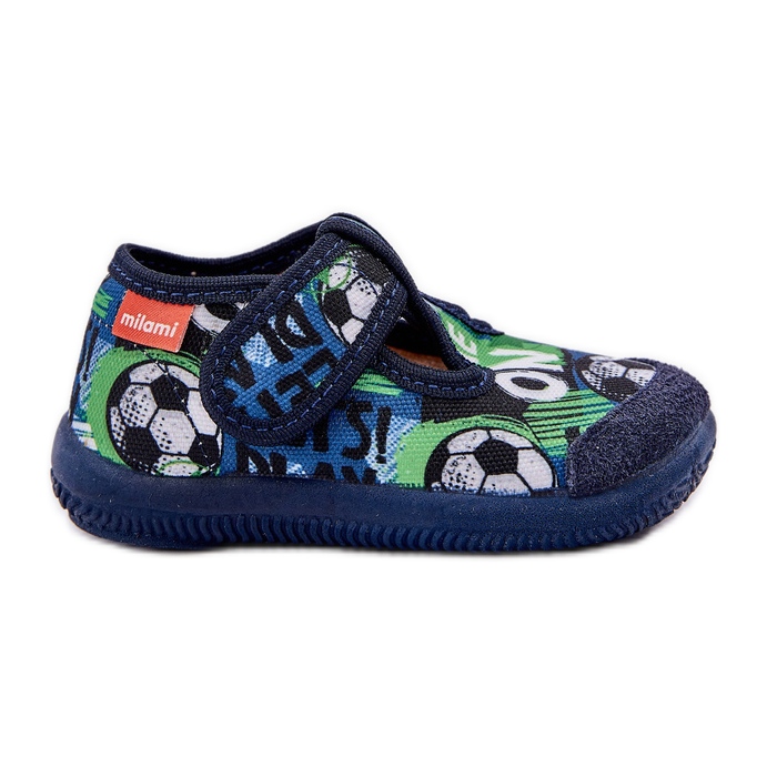Slippers pour enfants flexibles pour les balles Velcro Navy Balls bleu