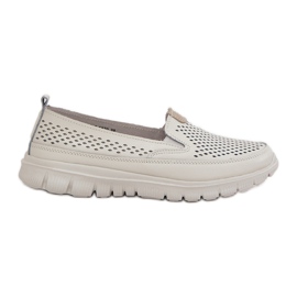 Evento Mocassins ouverts en cuir léger 24pb18-6870 blanc