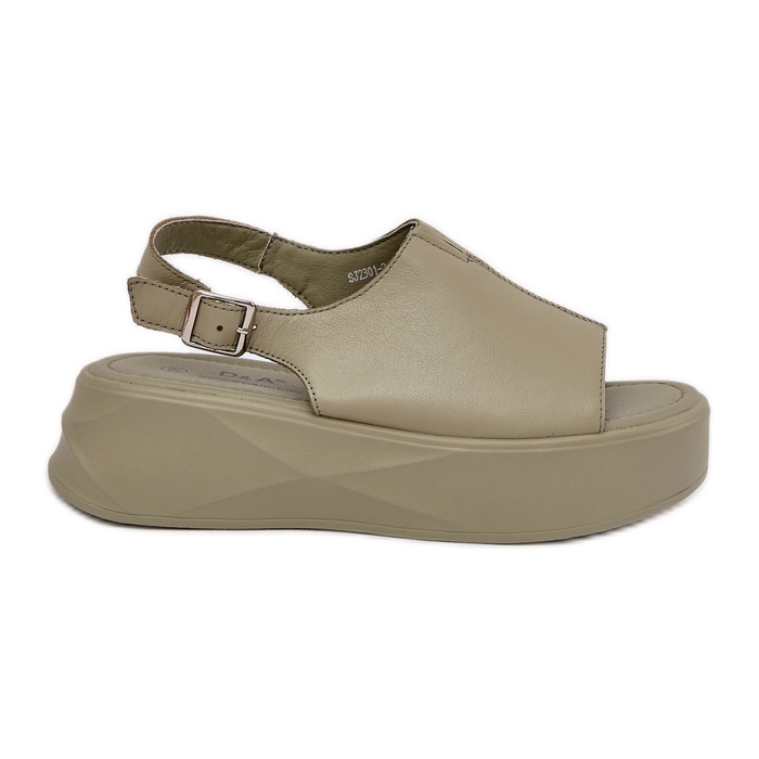 S.Barski Sandales en cuir pour femmes sur la plate-forme verte D&amp;A SJ2301-2