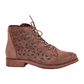 S.Barski Bottes basses avec un motif ouvert S. Barski HY51-185 brun