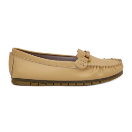 S.Barski Mocassins en cuir plat avec décoration S. Barski LR51-547 jaune