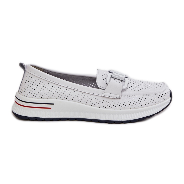 S.Barski Mandards en cuir pour femmes sur la plate-forme S. Barski LR51-556 White blanche