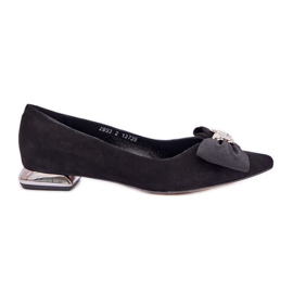 Ballerines féminines en daim élégant avec Laura Messi 2893 Black Arc noir