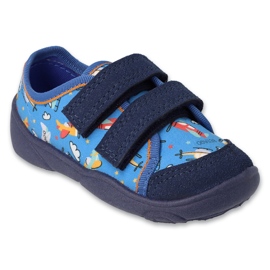 Pantres pour enfants Befado pour Velcro 907p164 Bleu