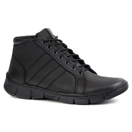 Olivier Chaussures masculines Lace-Up Le cuir cheville 311kz fut noir