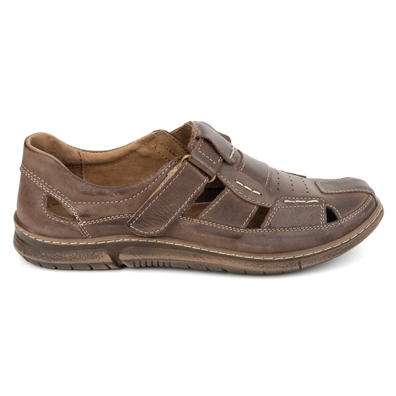 KOMODO Chaussures en cuir velcro 937 brun foncé commun