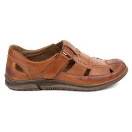 KOMODO Chaussures en cuir velcro 937 marron brun