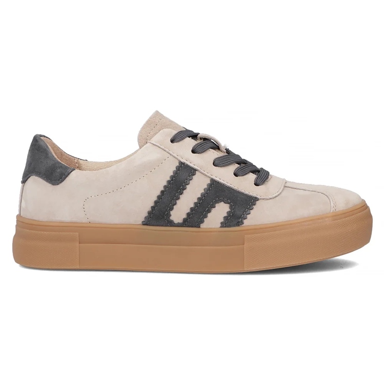 Sneakers en cuir Filippo DP6798 / 25 beige avec gris