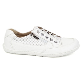 Olivier Femmes aux pieds nus baskets en cuir minimaliste 770 blanc perforé blanche