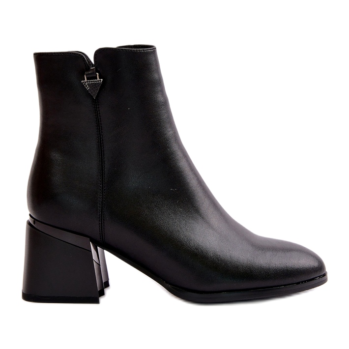 Bottes pour femmes élégantes et chaudes en cuir naturel, noir Vinceza 77106 le noir